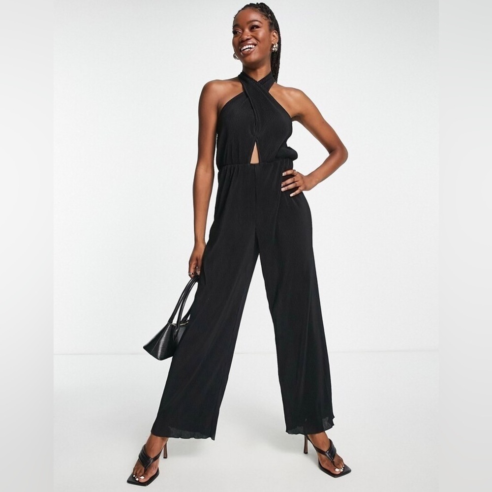 & Other Stories Black Halter Cut-out Twist Jumpsuit 🖤 XS